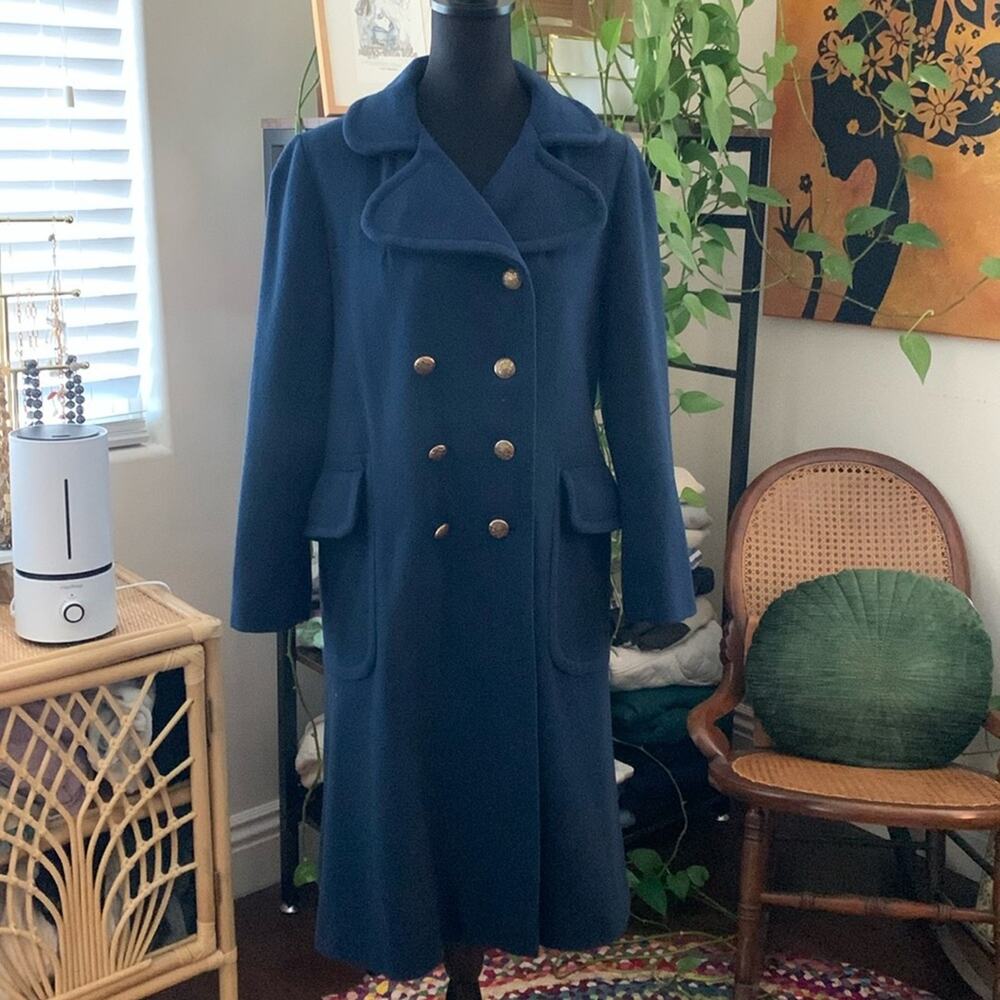Vintage Bond’s Fifth Ave Union Made Navy Double Breasted Carolyn Bessette Coat